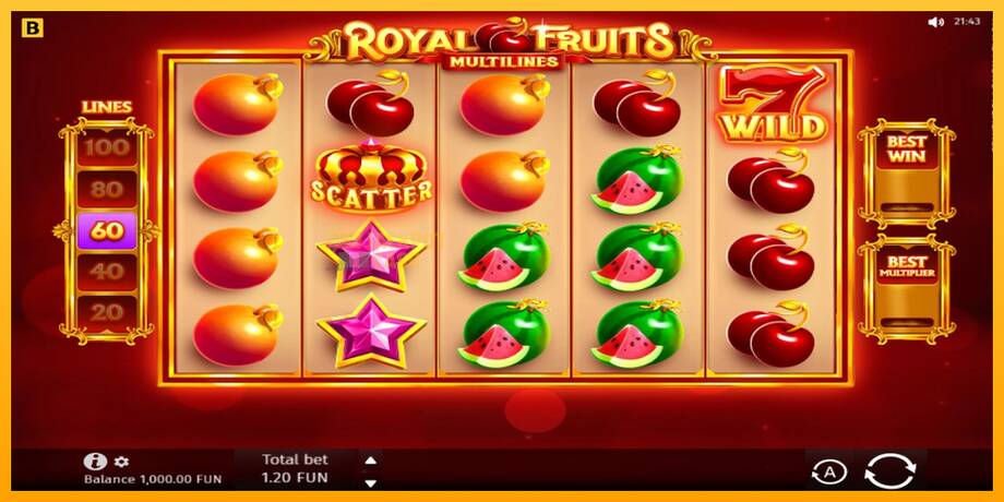 Royal Fruits Multilines машина за игри за пари, слика 1