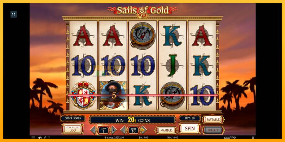 Sails of Gold машина за игри за пари, слика 8