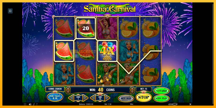 Samba Carnival машина за игри за пари, слика 3