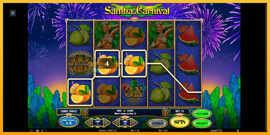 Samba Carnival машина за игри за пари, слика 9