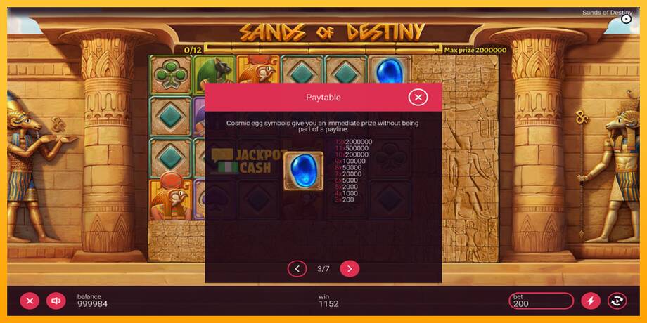 Sands of Destiny машина за игри за пари, слика 6