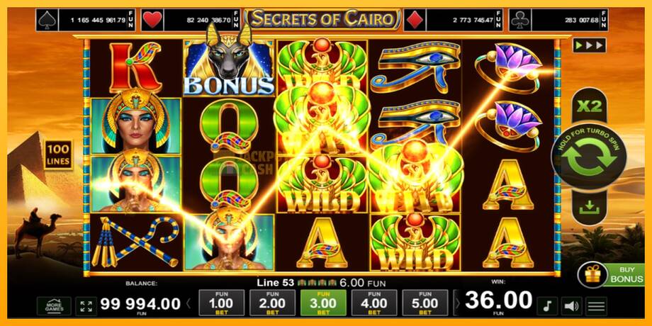 Secrets of Cairo машина за игри за пари, слика 2