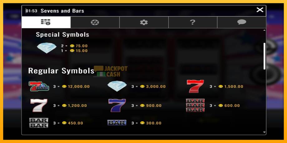 Sevens and Bars машина за игри за пари, слика 2