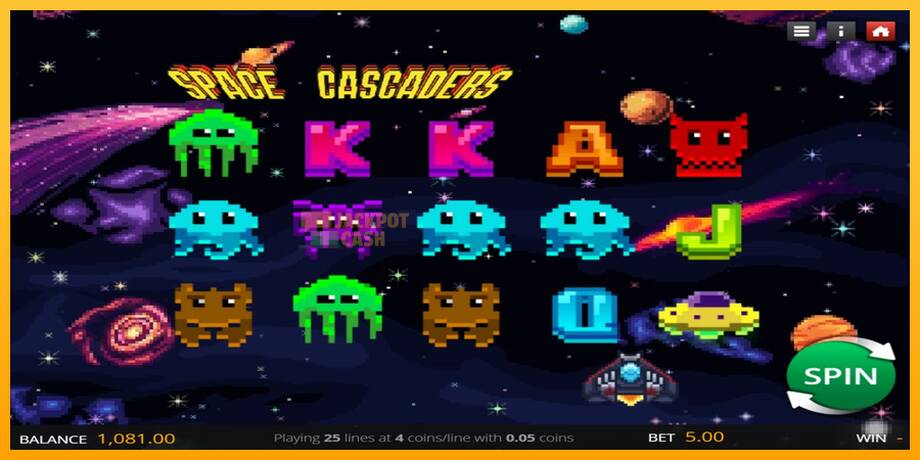 Space Cascaders машина за игри за пари, слика 1