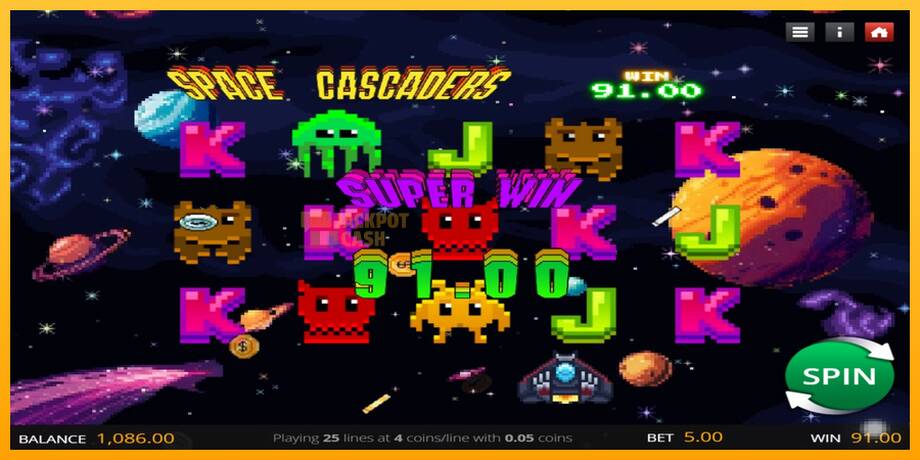 Space Cascaders машина за игри за пари, слика 2