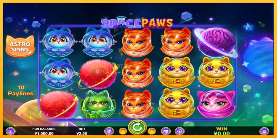 Space Paws машина за игри за пари, слика 1