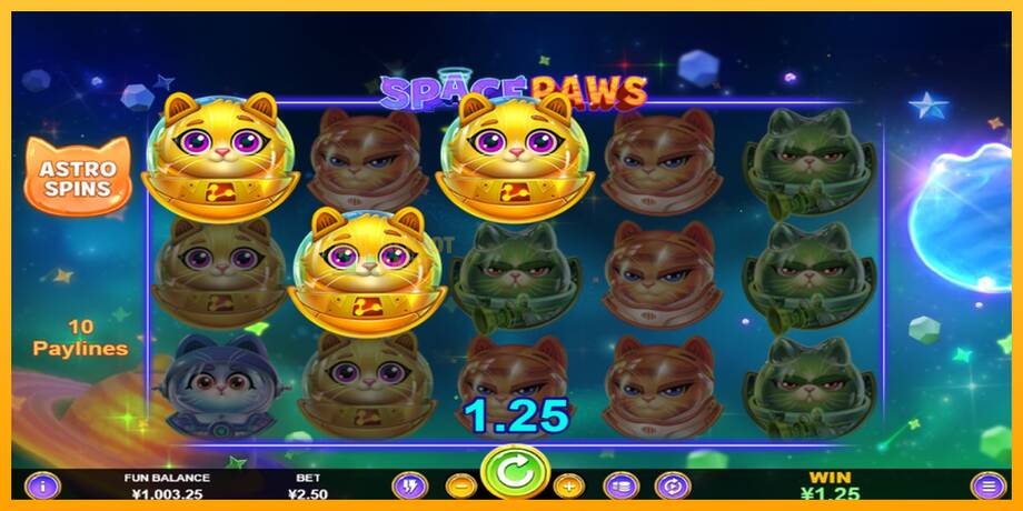 Space Paws машина за игри за пари, слика 3