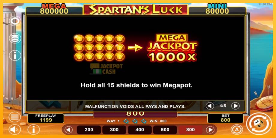 Spartans Luck Hold & Win машина за игри за пари, слика 7