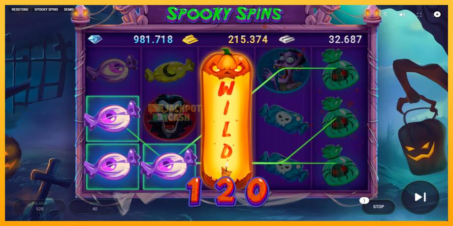 Spooky Spins машина за игри за пари, слика 4