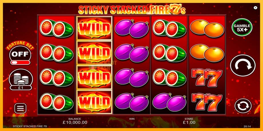 Sticky Stacked Fire 7s машина за игри за пари, слика 1