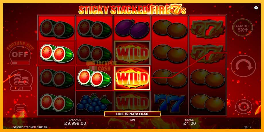 Sticky Stacked Fire 7s машина за игри за пари, слика 2