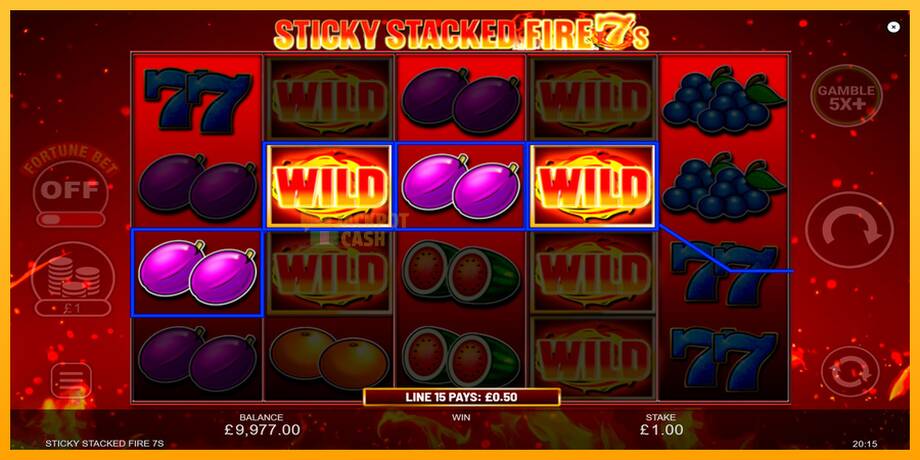 Sticky Stacked Fire 7s машина за игри за пари, слика 3