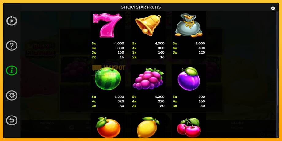 Sticky Star Fruits машина за игри за пари, слика 6