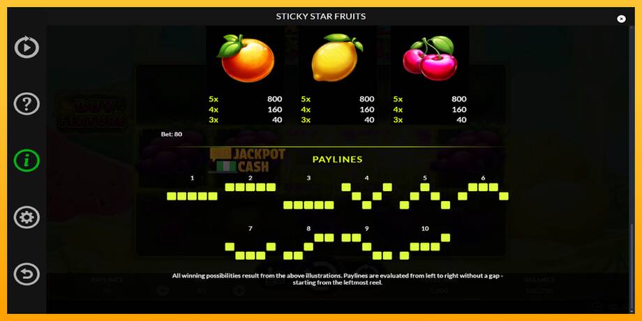 Sticky Star Fruits машина за игри за пари, слика 7