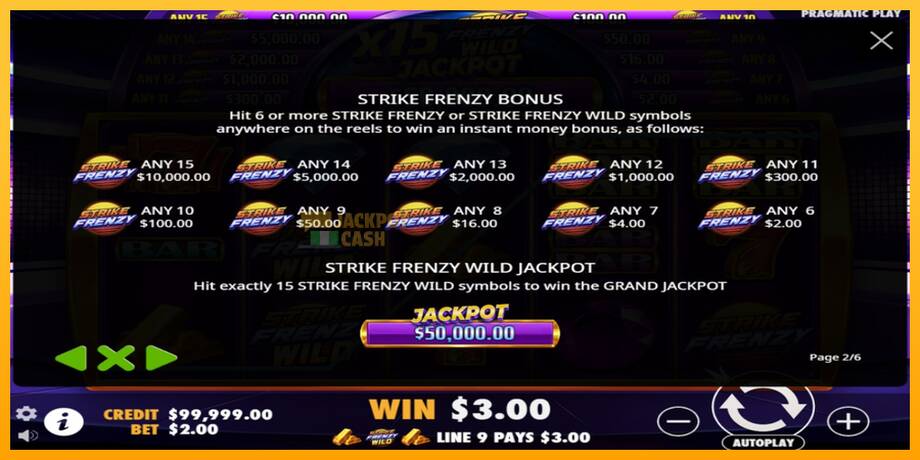 Strike Frenzy машина за игри за пари, слика 5