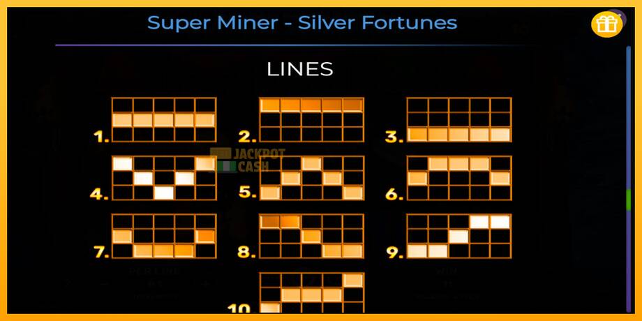 Super Miner Silver Fortunes машина за игри за пари, слика 7