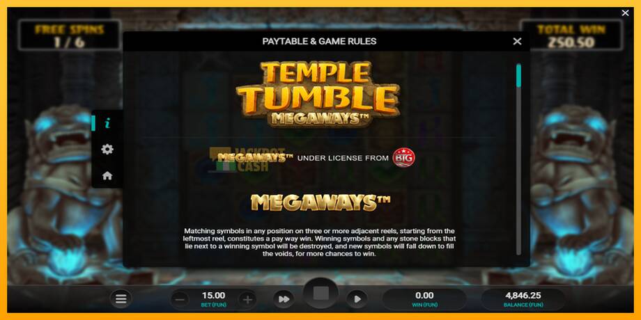 Temple Tumble машина за игри за пари, слика 6