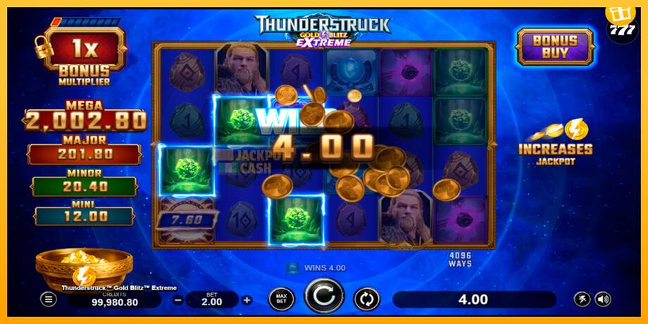 Thunderstruck Gold Blitz Extreme машина за игри за пари, слика 5