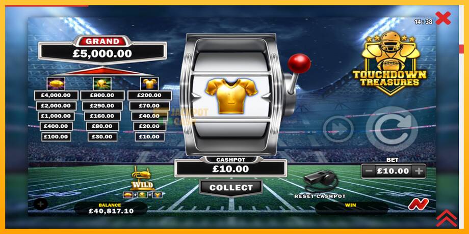 Touchdown Treasures машина за игри за пари, слика 3