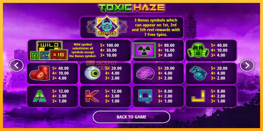 Toxic Haze машина за игри за пари, слика 5