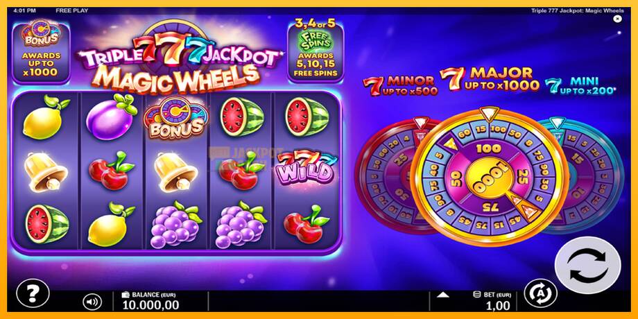 Triple 777 Jackpot Magic Wheels машина за игри за пари, слика 2