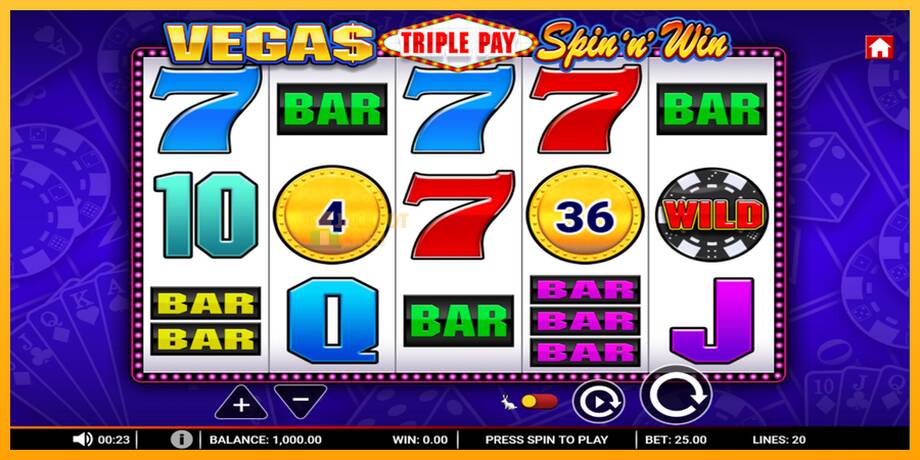 Vegas Triple Pay Spin n Win машина за игри за пари, слика 1