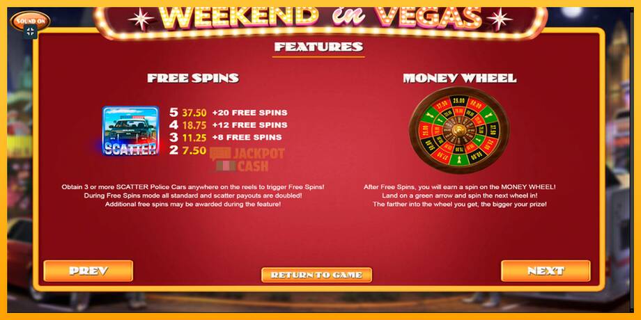 Weekend In Vegas машина за игри за пари, слика 7