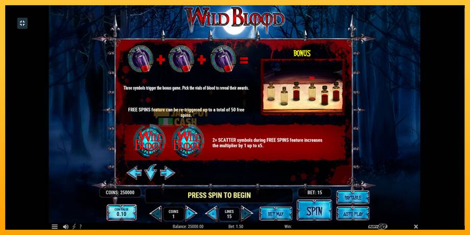 Wild Blood машина за игри за пари, слика 9