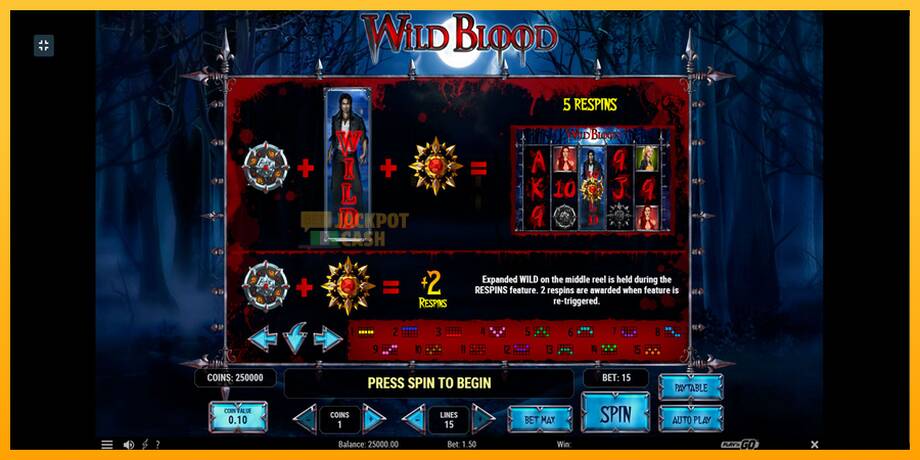 Wild Blood машина за игри за пари, слика 10