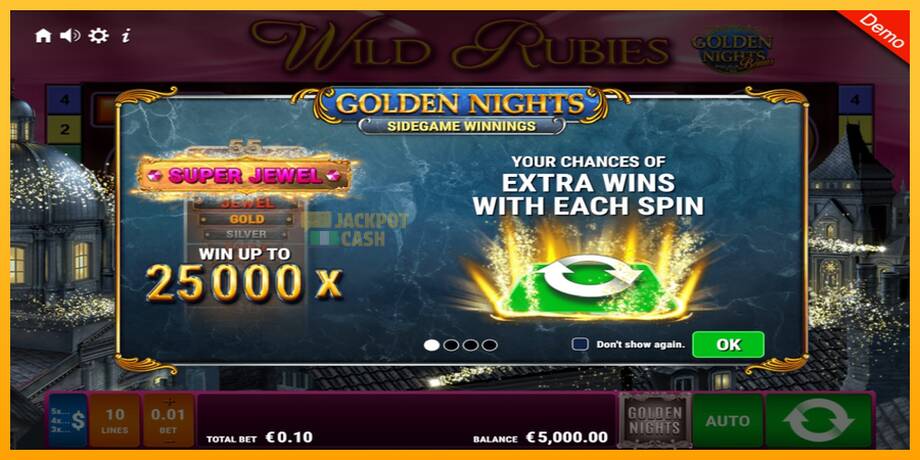 Wild Rubies Golden Nights машина за игри за пари, слика 1