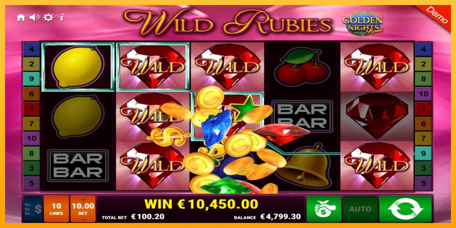 Wild Rubies Golden Nights машина за игри за пари, слика 3