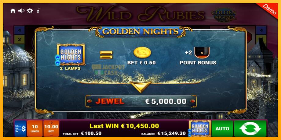 Wild Rubies Golden Nights машина за игри за пари, слика 4