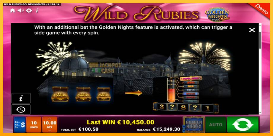 Wild Rubies Golden Nights машина за игри за пари, слика 6