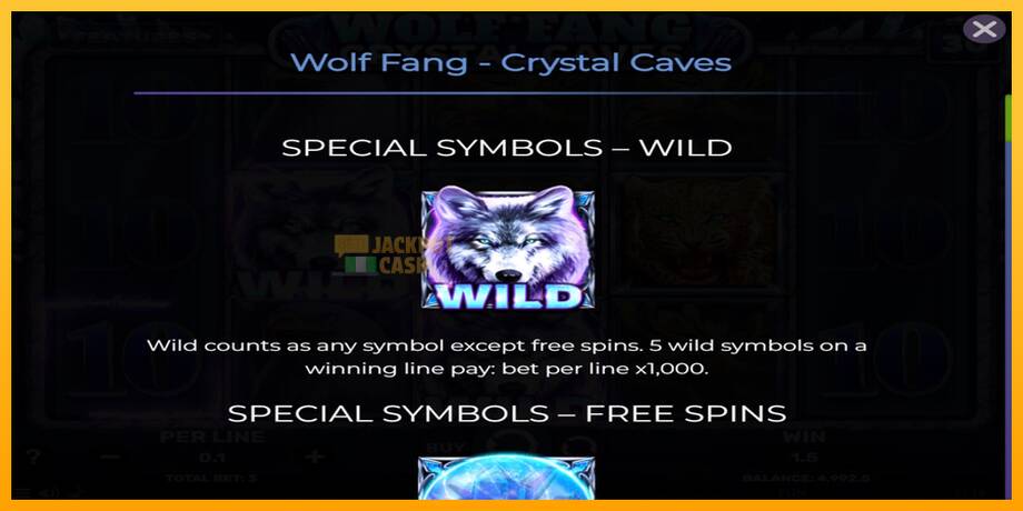 Wolf Fang - Crystal Caves машина за игри за пари, слика 4