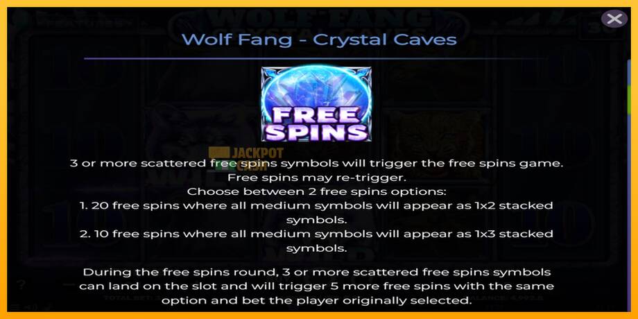 Wolf Fang - Crystal Caves машина за игри за пари, слика 5