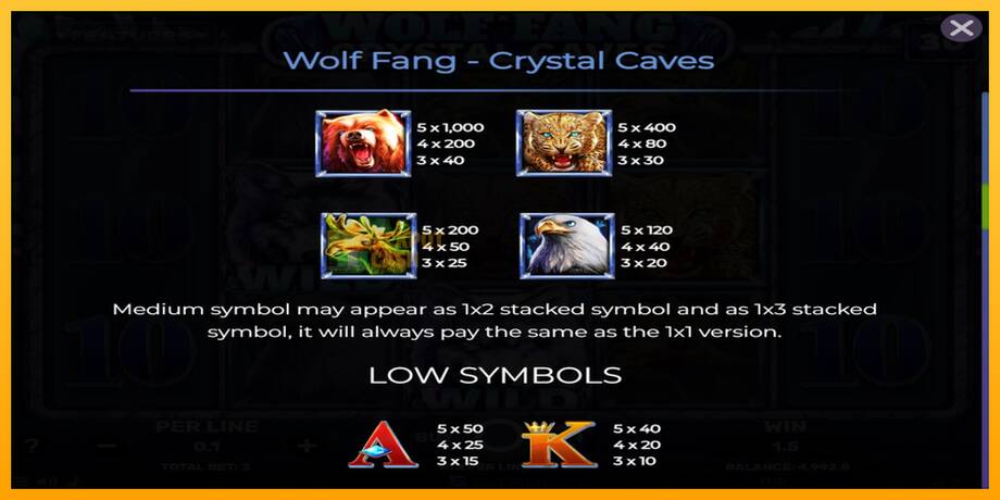 Wolf Fang - Crystal Caves машина за игри за пари, слика 6