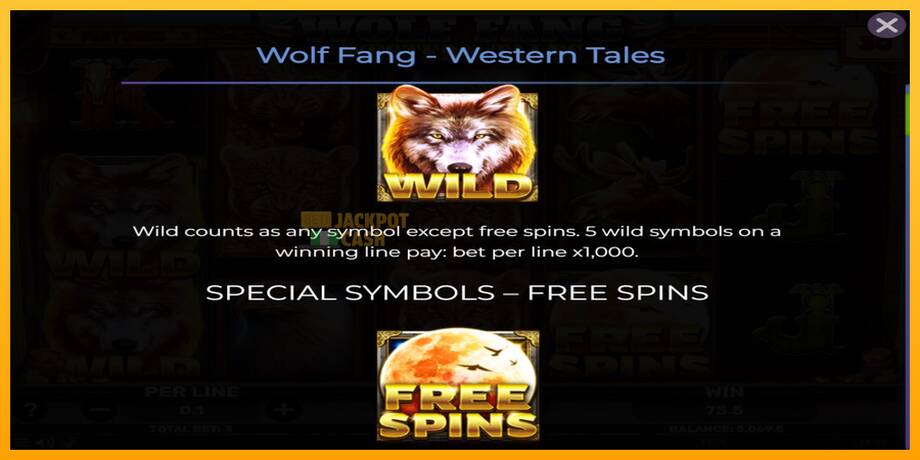 Wolf Fang - Western Tales машина за игри за пари, слика 4