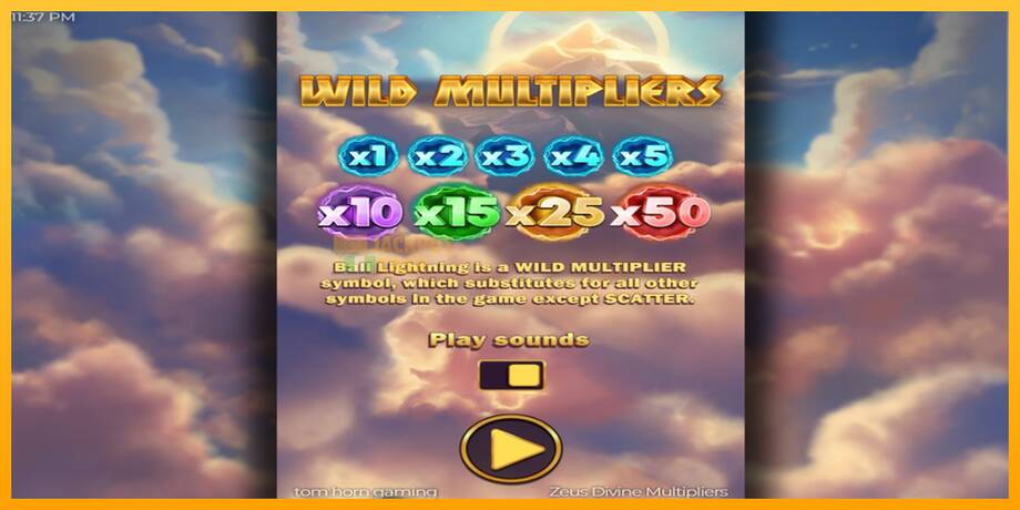 Zeus Divine Multipliers машина за игри за пари, слика 1