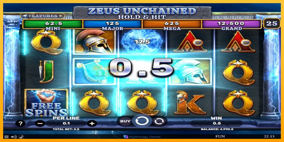 Zeus Unchained - Hold & Hit машина за игри за пари, слика 3