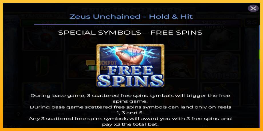 Zeus Unchained - Hold & Hit машина за игри за пари, слика 5