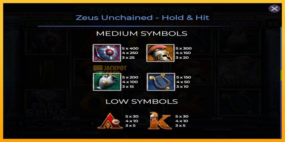 Zeus Unchained - Hold & Hit машина за игри за пари, слика 6