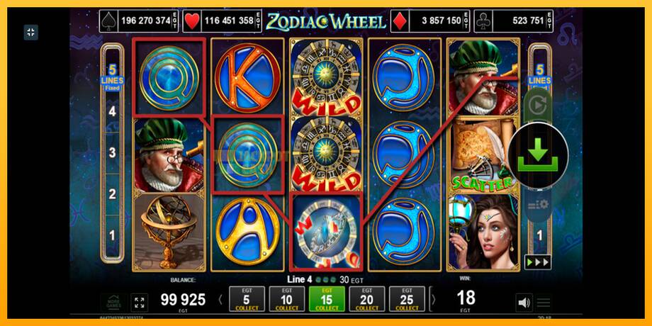 Zodiac Wheel машина за игри за пари, слика 2