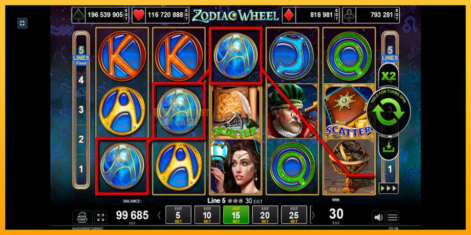 Zodiac Wheel машина за игри за пари, слика 4